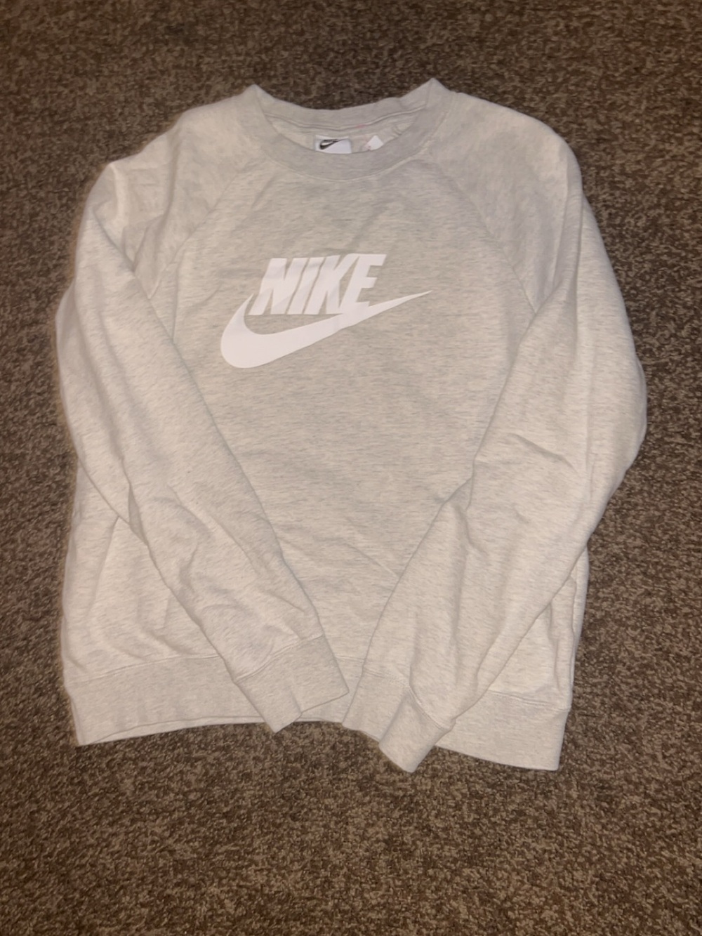 Nike Light Gray Logo Crewneck Sweatshirt